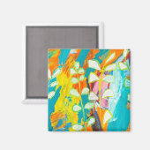 mehrfarbiges Abstraktes Acrylgemälde Magnet (Vorderseite/Rückseite)