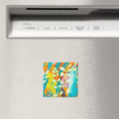 mehrfarbiges Abstraktes Acrylgemälde Magnet (In Situ (Geschirrspüler))
