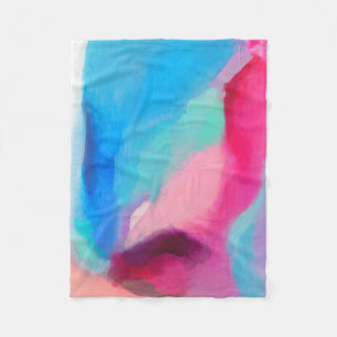 mehrfarbiges abstraktes Bild Fleecedecke