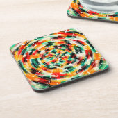 mehrfarbiges Abstraktes Muster Getränkeuntersetzer (Linke Seite)