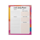 Mehrfarbiges Abstraktes tägliches Aufgabenfeld Notizblock (Rotiert)