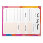 Mehrfarbiges Abstraktes tägliches Aufgabenfeld Notizblock (Vorderseite)