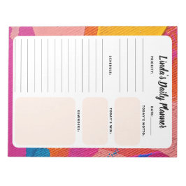 Mehrfarbiges Abstraktes tägliches Aufgabenfeld Notizblock