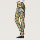 Mehrfarbiges Abstraktes Tentacle Floral Künstleri Leggings (Links)