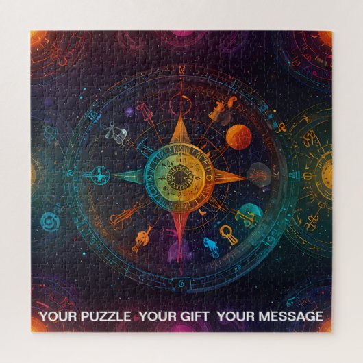 Mehrfarbiges Abstraktes Zodiac Puzzle (Vertikal)