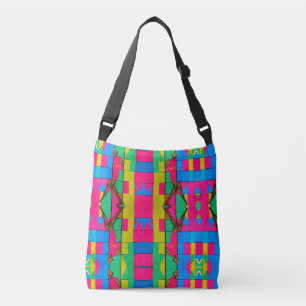 Mehrfarbiges afrikanisches Kente Pink Black Lady D Tragetaschen Mit Langen Trägern