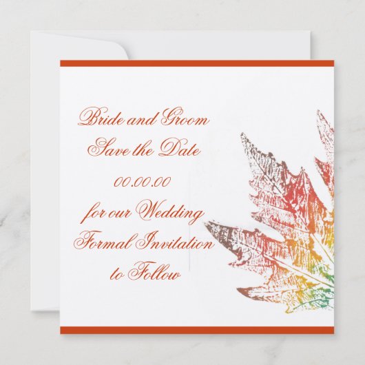 mehrfarbiges Ahornleaf Ankündigung Datum freihalte (Rückseite)