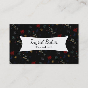 Mehrfarbiges Aquarell-botanisches Muster 01 Visitenkarte
