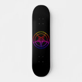 mehrfarbiges Baphomet-Skateboard Skateboard (Vorne)