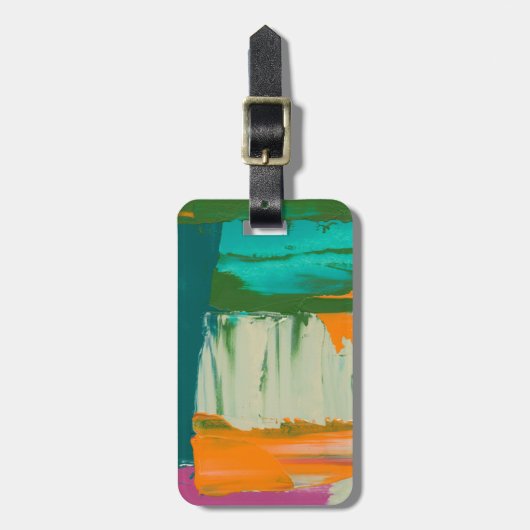 Mehrfarbiges Bild mit frei stehenden Ausdrücken Gepäckanhänger (Vorderseite vertikal)