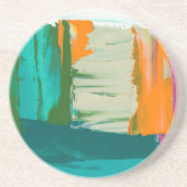 Mehrfarbiges Bild mit frei stehenden Ausdrücken Sandstein Untersetzer (Vorne)