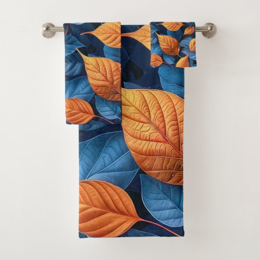 mehrfarbiges Blatt Badhandtuch Set (Insitu)