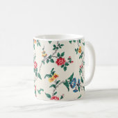 Mehrfarbiges Blumenmuster auf Weiß Kaffeetasse (VorderseiteRechts)
