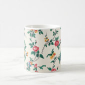 Mehrfarbiges Blumenmuster auf Weiß Kaffeetasse (Mittel)