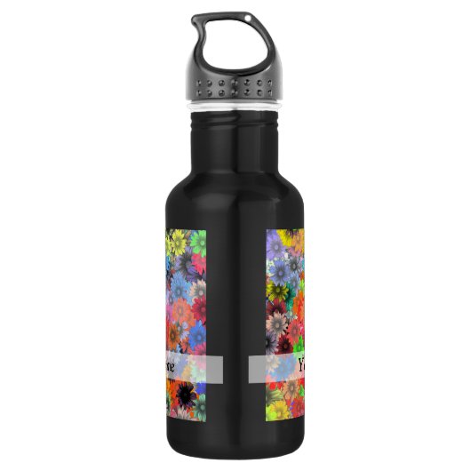 Mehrfarbiges Blumenmuster Edelstahlflasche (Rückseite)
