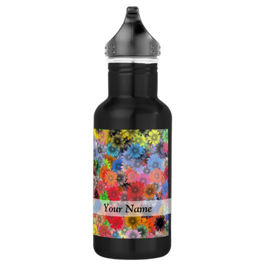 Mehrfarbiges Blumenmuster Edelstahlflasche (Rechts)