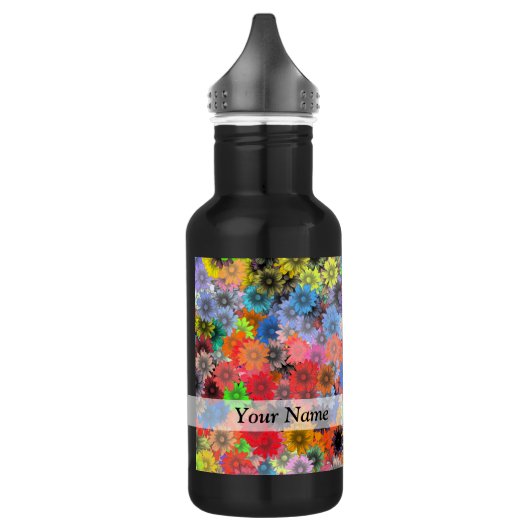 Mehrfarbiges Blumenmuster Edelstahlflasche (Links)