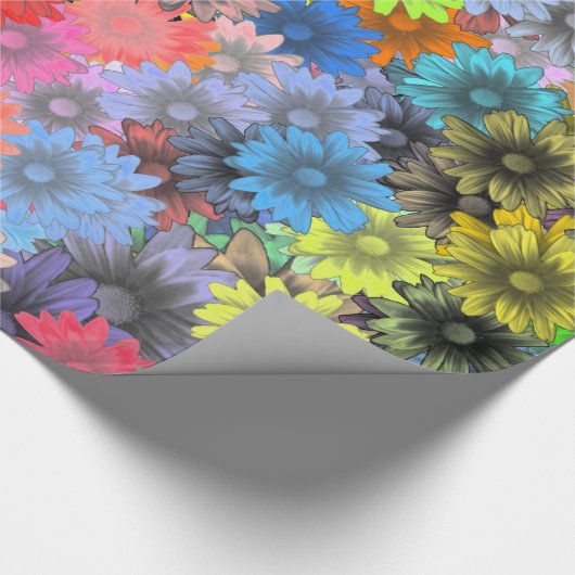 mehrfarbiges Blumenmuster Geschenkpapier (Ecke)