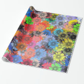 mehrfarbiges Blumenmuster Geschenkpapier (Ungerollt)