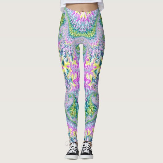 ~ mehrfarbiges Blumenmuster ~ Original Leggings (Vorderseite)