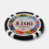 mehrfarbiges Blumenmuster Pokerchips (Einzeln)