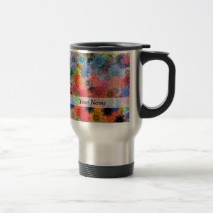 mehrfarbiges Blumenmuster Reisebecher