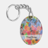 mehrfarbiges Blumenmuster Schlüsselanhänger (Vorderseite links)