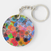 mehrfarbiges Blumenmuster Schlüsselanhänger (Rückseite)