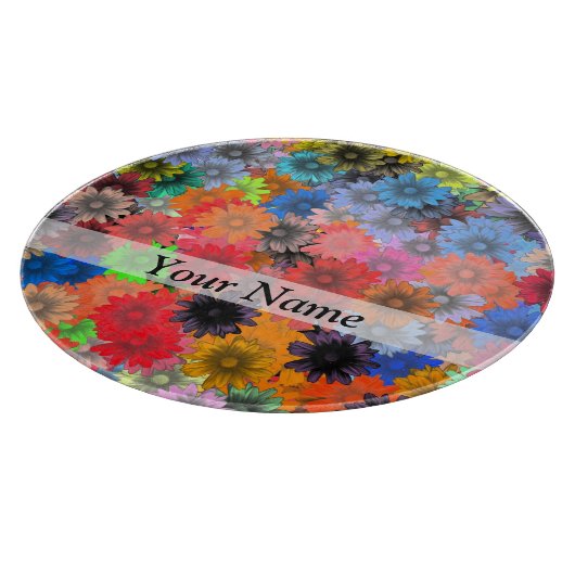 mehrfarbiges Blumenmuster Schneidebrett (Ecke)