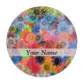 mehrfarbiges Blumenmuster Schneidebrett (Vorderseite)