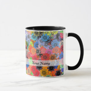 mehrfarbiges Blumenmuster Tasse