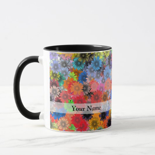 mehrfarbiges Blumenmuster Tasse (Links)