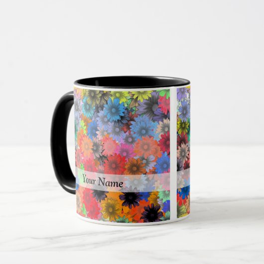 mehrfarbiges Blumenmuster Tasse (Vorderseite Links)