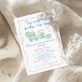 Mehrfarbiges Brautparty aus weißem Tee Einladung