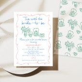 Mehrfarbiges Brautparty aus weißem Tee Einladung