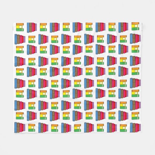 mehrfarbiges Buchmuster Fleecedecke (Vorderseite (Horizontal))