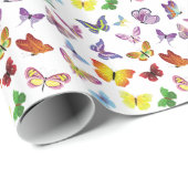 mehrfarbiges Butterfly-Packpapier Geschenkpapier (Rolleneckpunkt)