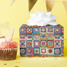 mehrfarbiges Crocheted Granny Square Quilt