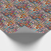 mehrfarbiges Crocheted Granny Square Quilt Geschenkpapier (Ecke)