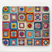 mehrfarbiges Crocheted Granny Square Quilt Mousepad (Vorne)
