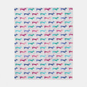 Mehrfarbiges Dackel-Muster Fleecedecke (Vorderseite)