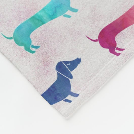 Mehrfarbiges Dackel-Muster Fleecedecke (Ecke)