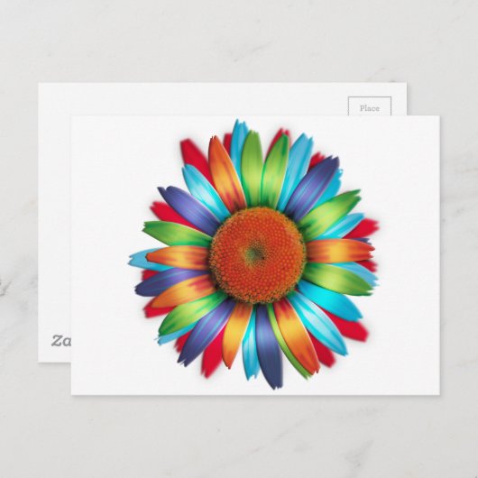 mehrfarbiges Daisy Postkarte (Vorne/Hinten)