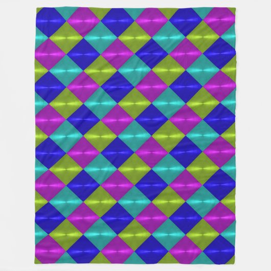 Mehrfarbiges Diamantmuster Fleecedecke (Vorderseite)