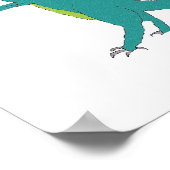 mehrfarbiges Dinosaurier-Poster Poster (Ecke)