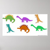 mehrfarbiges Dinosaurier-Poster Poster (Vorne)