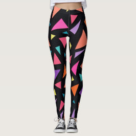 Mehrfarbiges Dreiecks geometrisches Muster Leggings