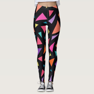 Mehrfarbiges Dreiecks geometrisches Muster Leggings
