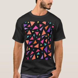 Mehrfarbiges Dreiecks geometrisches Muster T-Shirt