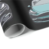 Mehrfarbiges Elektrofahrzeug SUV Auto schwarz Geschenkpapier (Rolleneckpunkt)